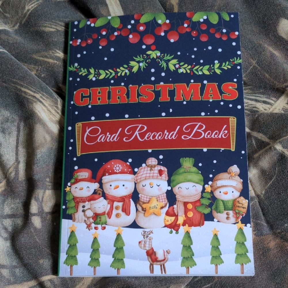 Christmas Card Record Book with Snowman Design